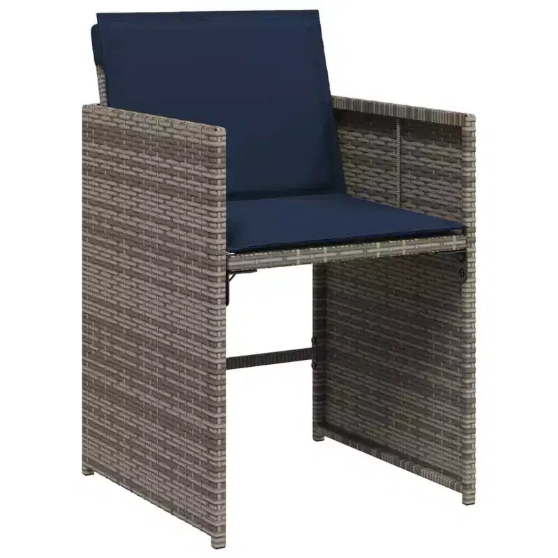 vidaXL Ensemble de salle à manger d'extérieur 12 pcs Gris, Bleu marine