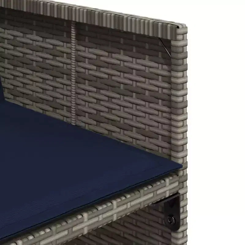 vidaXL Ensemble de salle à manger d'extérieur 12 pcs Gris, Bleu marine