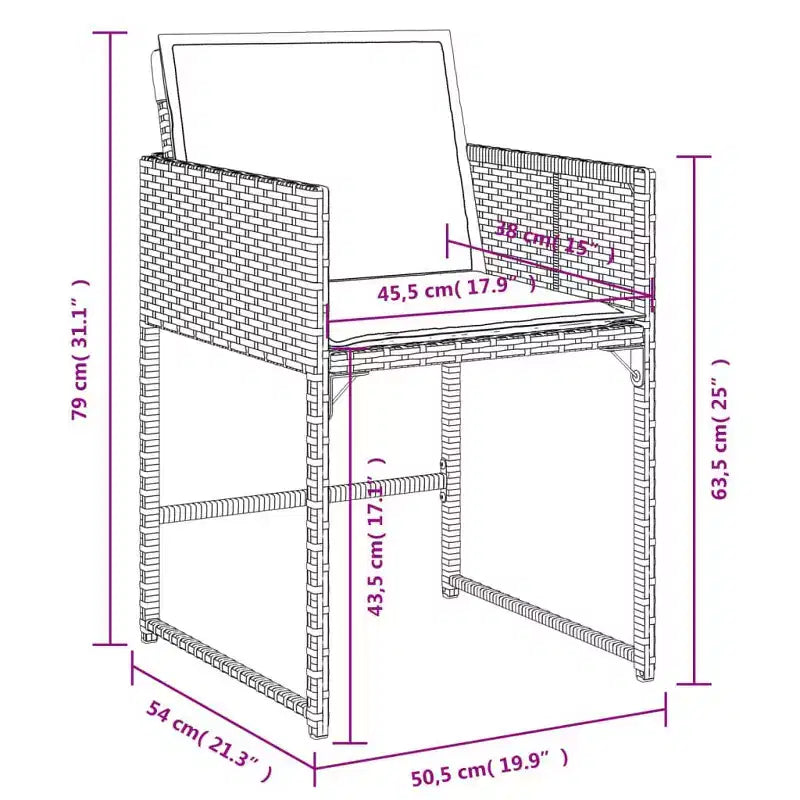 vidaXL Ensemble de salle à manger d'extérieur 12 pcs Gris, Bleu marine