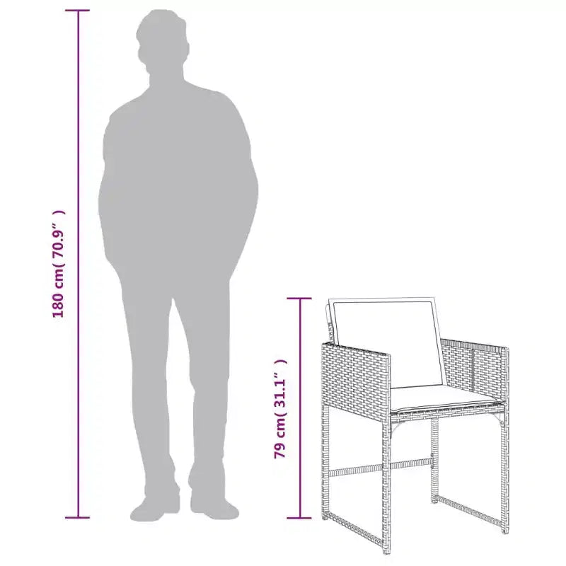 vidaXL Ensemble de salle à manger d'extérieur 12 pcs Gris, Bleu marine