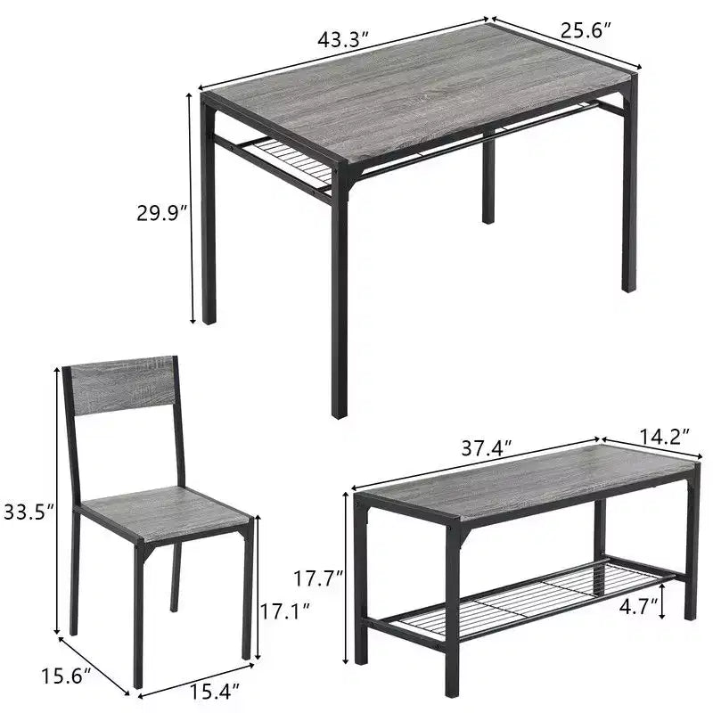 Bryleah 4 - Person Four Leg Dining Set