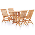 vidaXL Outdoor Dining Set Natural Teak Solid Teak Wood 5 Piece Set