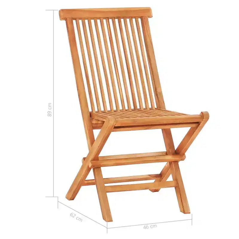 vidaXL Salon de jardin Teck naturel Bois de teck massif 5 pièces