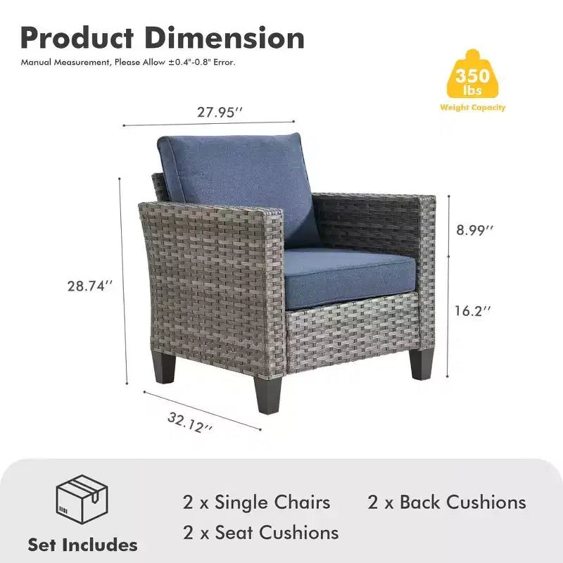 Ensemble de 2 meubles de patio HOMLUX, chaises longues d'extérieur, rotin gris