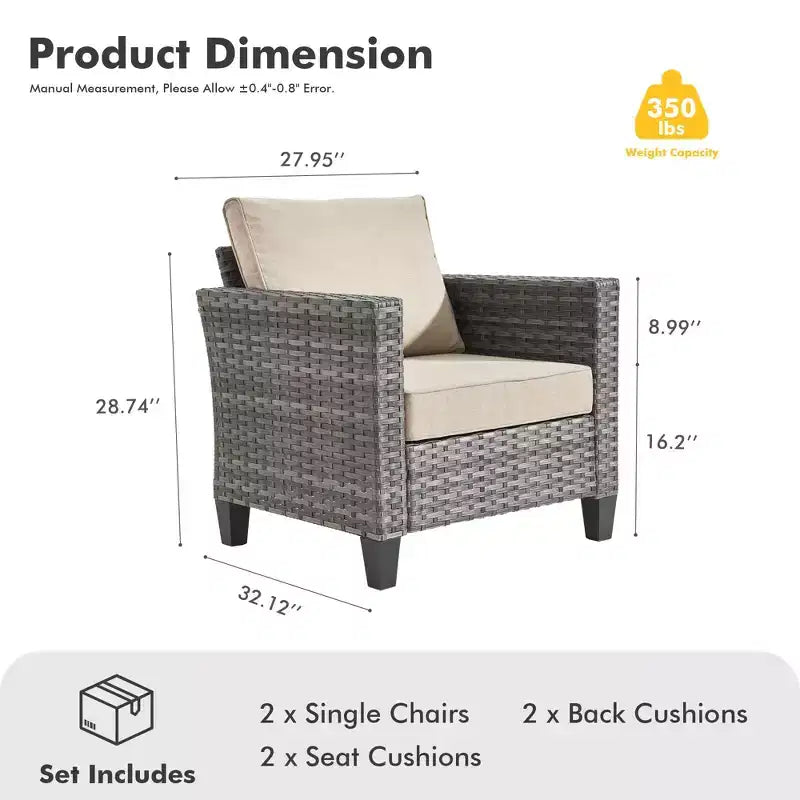 Ensemble de 2 meubles de patio HOMLUX, chaises longues d'extérieur, rotin gris