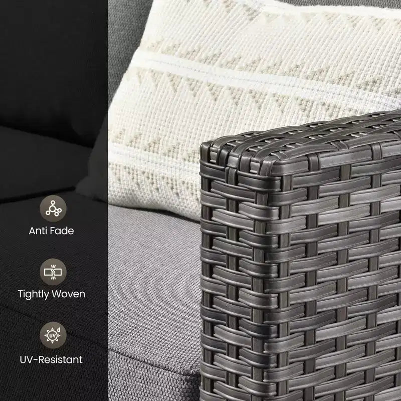 Ensemble de patio HOMLUX 6 pièces avec brasero en acier de 42 po, canapé 3 places, chaises simples et poufs