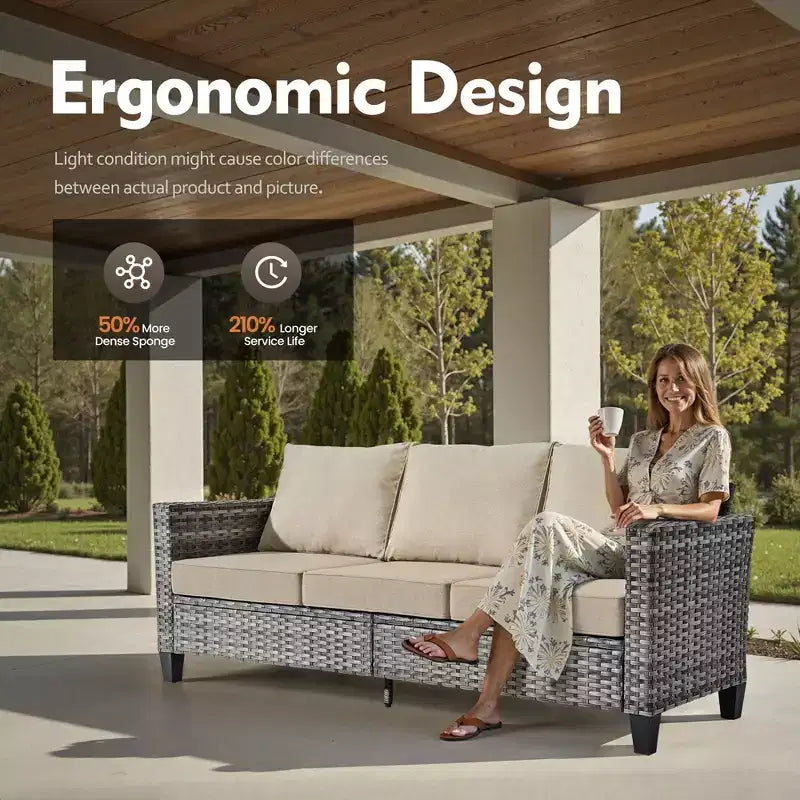 Ensemble de patio HOMLUX 6 pièces avec brasero en acier de 42 po, canapé 3 places, chaises simples et poufs