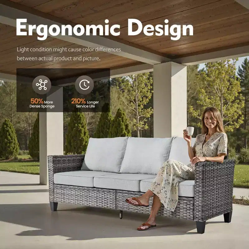 Ensemble de patio HOMLUX 6 pièces avec brasero en acier de 42 po, canapé 3 places, chaises simples et poufs