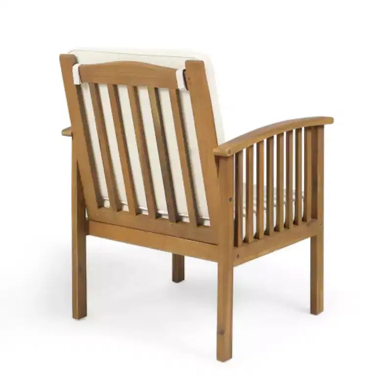 Ensemble de conversation d'extérieur moderne pour petits espaces, chaises de club en bois d'acacia avec table d'appoint pliable pour jardin, terrasse et arrière-cour-Panipeachy