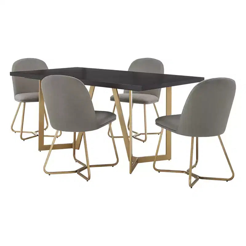 Ensemble de salle à manger Karianne fini or vieilli et noir - iNSPIRE Q