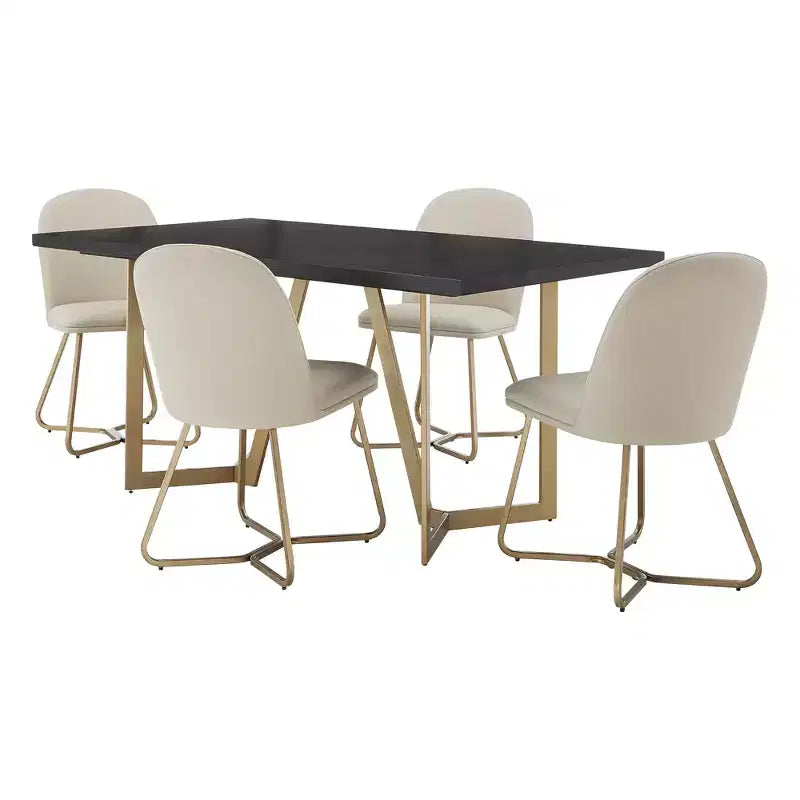 Ensemble de salle à manger Karianne fini or vieilli et noir - iNSPIRE Q