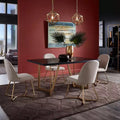 Karianne Black and Distressed Gold Finish Dining Set - iNSPIRE Q