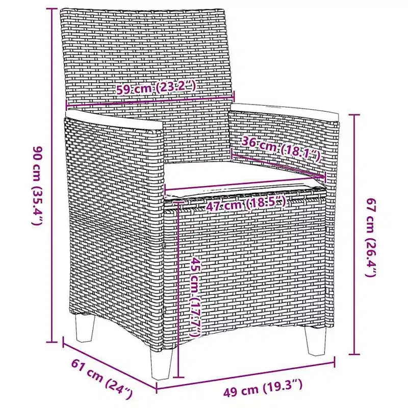 vidaXL Salon de jardin 5 pcs en résine tressée gris