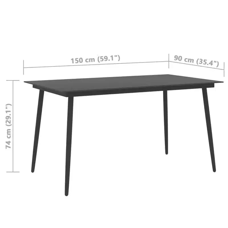 vidaXL Ensemble de salle à manger d'extérieur 5 pièces noir et marron