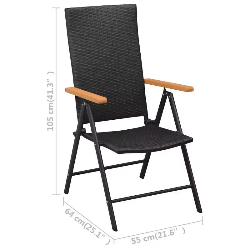 vidaXL Ensemble de salle à manger d'extérieur 5 pièces noir et marron