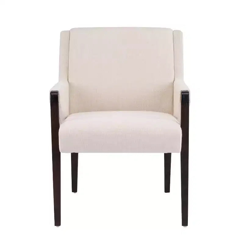 Christopher Knight Home Harish Ensemble de salle à manger moderne 7 pièces en bois d'hévéa rembourré en lin avec table rectangulaire
