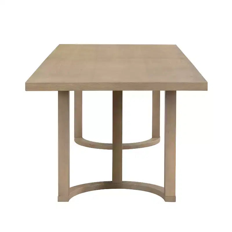 Christopher Knight Home Harish Ensemble de salle à manger moderne 7 pièces en bois d'hévéa rembourré en lin avec table rectangulaire