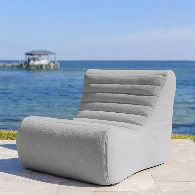 Ensemble de meubles de patio d'extérieur Big Joe Solvana, tissu de performance en lin résistant aux intempéries, fauteuil Link, gris Port
