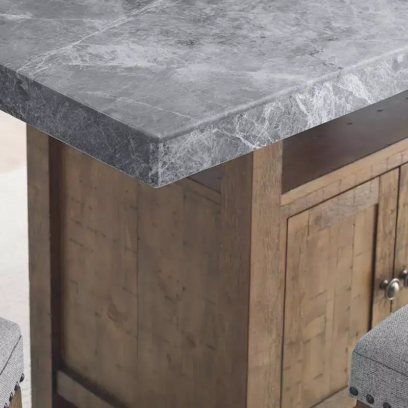 Ensemble de salle à manger 8 pièces Grayson en marbre gris/bois flotté - Steve Silver Co.