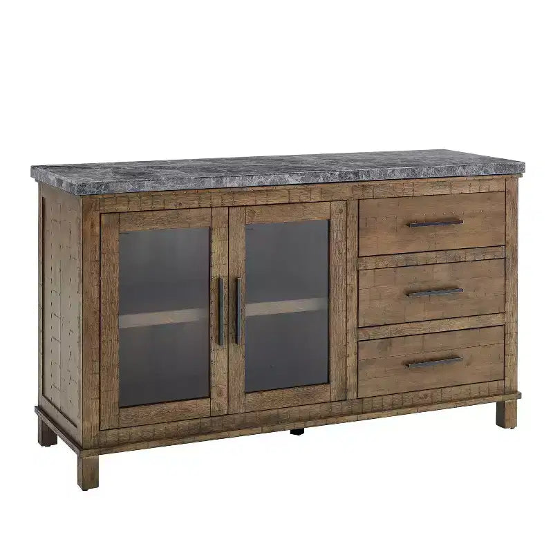 Ensemble de salle à manger 8 pièces Grayson en marbre gris/bois flotté - Steve Silver Co.