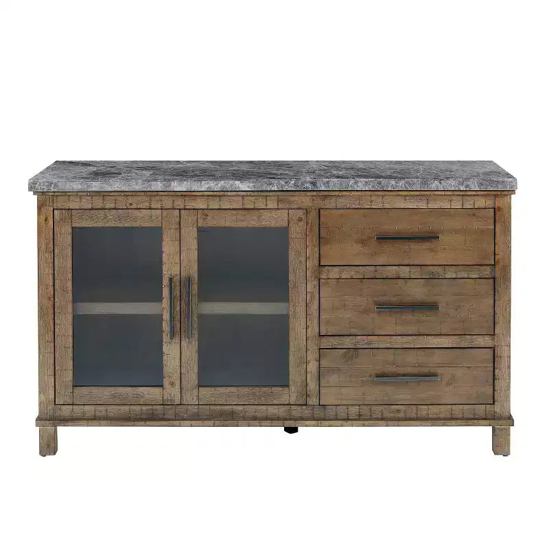 Ensemble de salle à manger 8 pièces Grayson en marbre gris/bois flotté - Steve Silver Co.