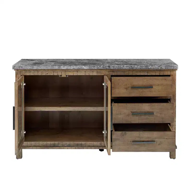 Ensemble de salle à manger 8 pièces Grayson en marbre gris/bois flotté - Steve Silver Co.