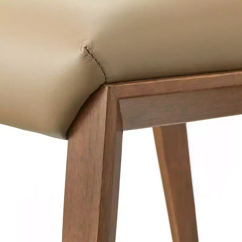 Lifestorey Ensemble de salle à manger 5 pièces Valissa moderne avec chaises en cuir Noyer/Gris-taupe