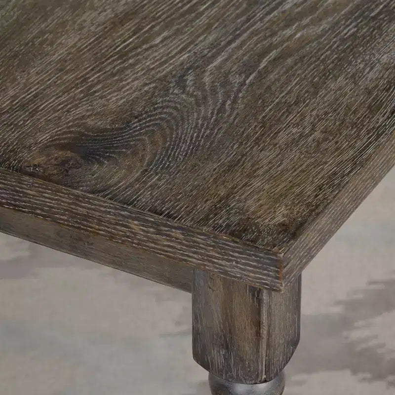 Ensemble de salle à manger Buylateral 6 pièces Burntwood Parson avec banc gris patiné : Bois d'hévéa, Chaises rembourrées