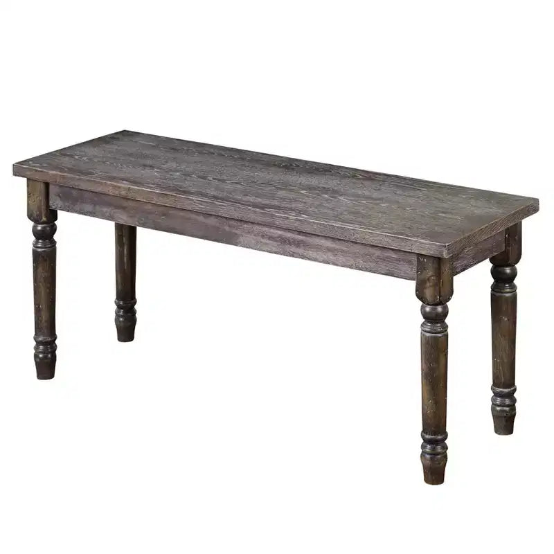 Ensemble de salle à manger Buylateral 6 pièces Burntwood Parson avec banc gris patiné : Bois d'hévéa, Chaises rembourrées