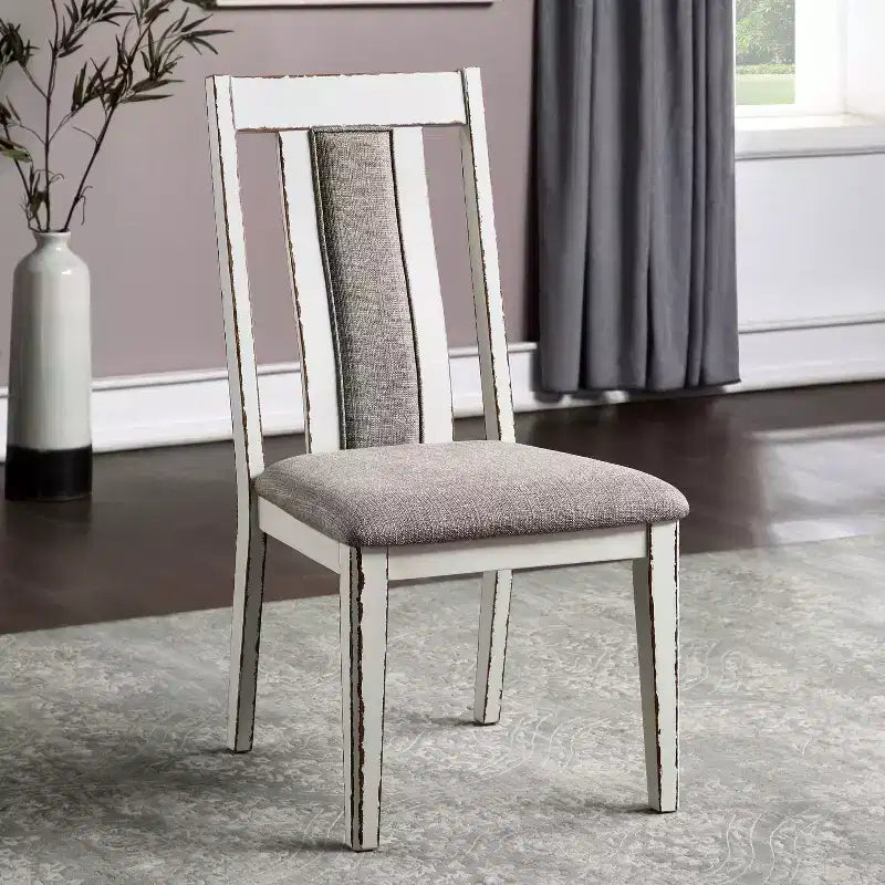 Ensemble de salle à manger extensible Redmond 7 pièces Blanc vieilli/Noyer foncé/Gris chaud - HOMES: Inside + Out