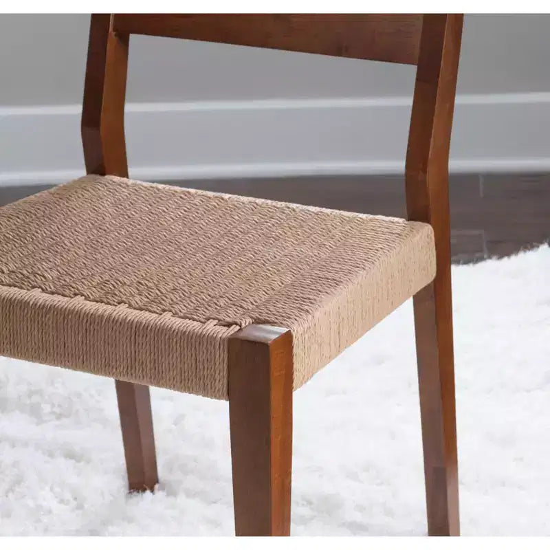 Ensemble de salle à manger 5 pièces Clara avec chaises et banc en corde marron - Powell