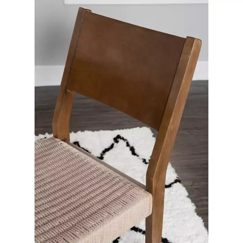 Ensemble de salle à manger 5 pièces Clara avec chaises et banc en corde marron - Powell