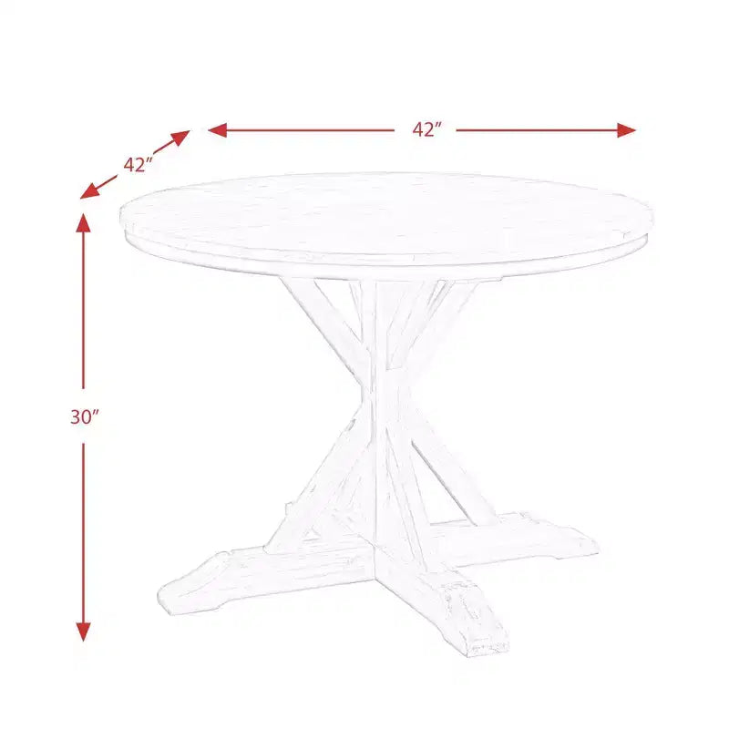 Ensemble de salle à manger 5 pièces ronde Keaton hauteur standard avec 4 chaises Beach - Picket House Furnishings : design rustique à piédestal