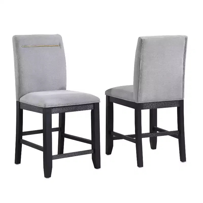 Ensemble de salle à manger 7 pièces Yves hauteur comptoir avec rangement gris anthracite – Steve Silver Co.