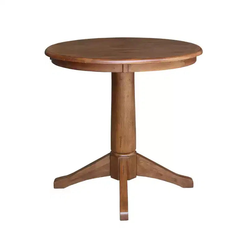 Tables de salle à manger 29,9" Plateau rond sur pied en chêne vieilli