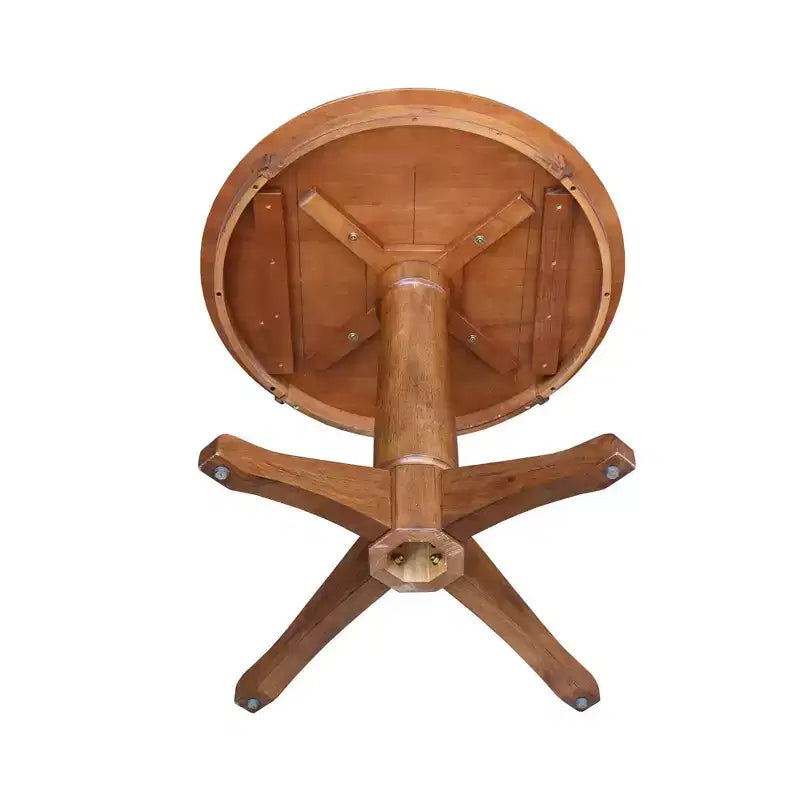 Tables de salle à manger 29,9" Plateau rond sur pied en chêne vieilli