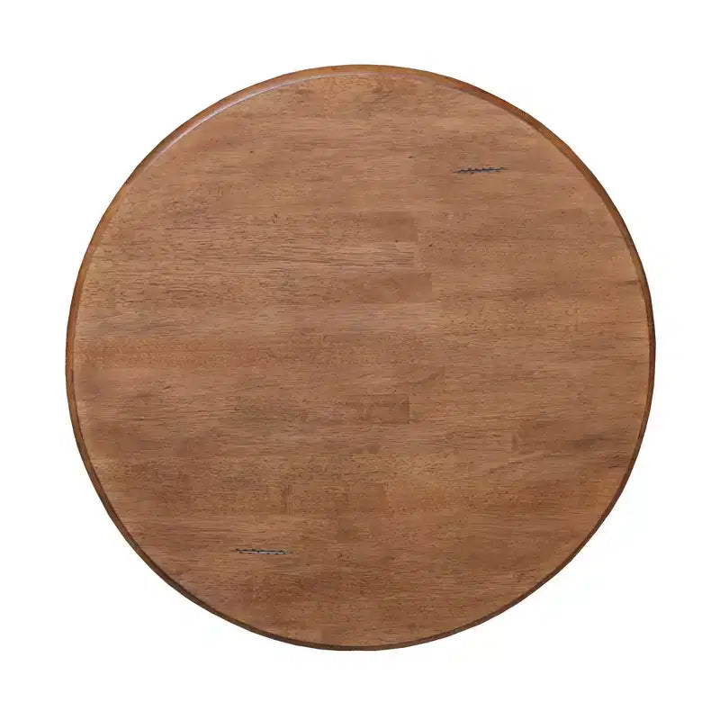 Tables de salle à manger 29,9" Plateau rond sur pied en chêne vieilli