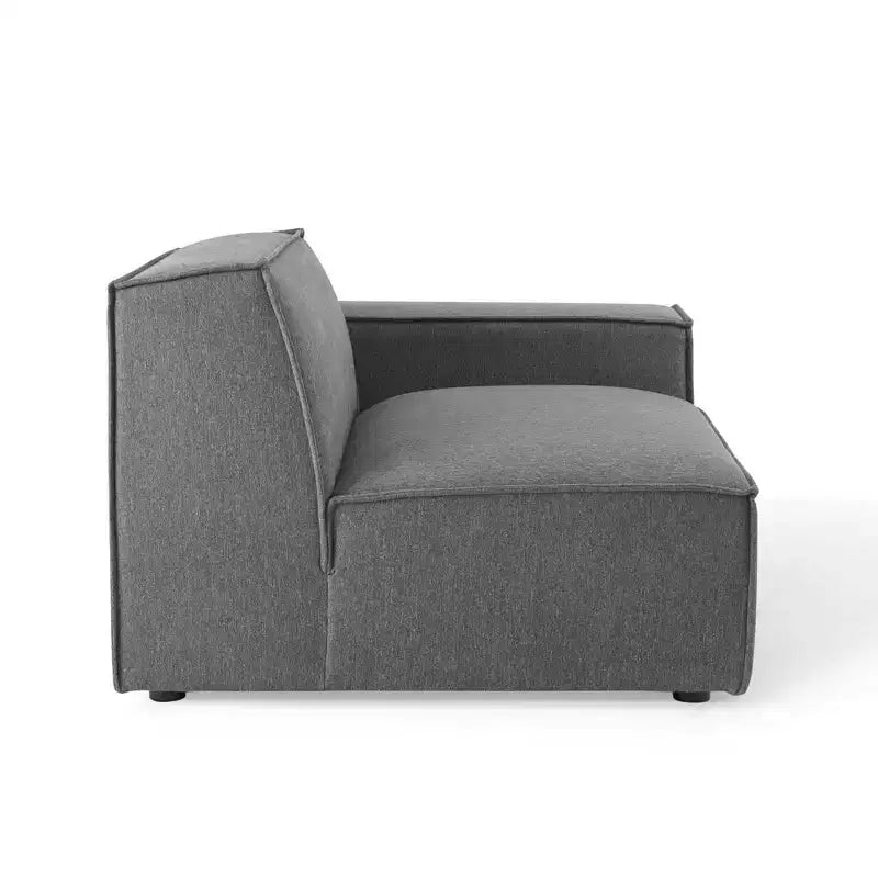 Modway Canapé d'angle réversible 2 places Restore anthracite : Canapé modulaire contemporain, revêtement en polyester, cadre en bois