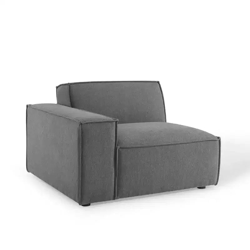 Modway Canapé d'angle réversible 2 places Restore anthracite : Canapé modulaire contemporain, revêtement en polyester, cadre en bois