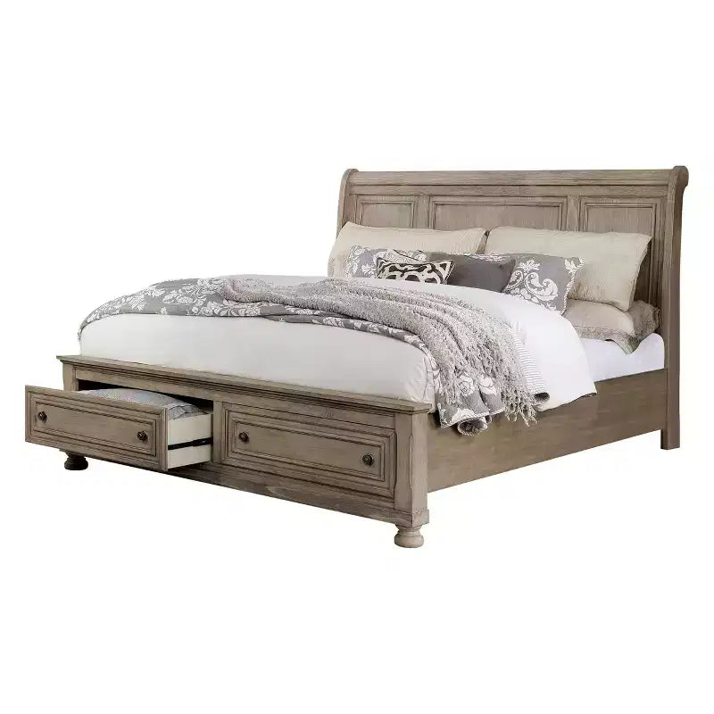 Ensemble 2 pièces lit Queen et commode gris - HOMES: Inside + Out
