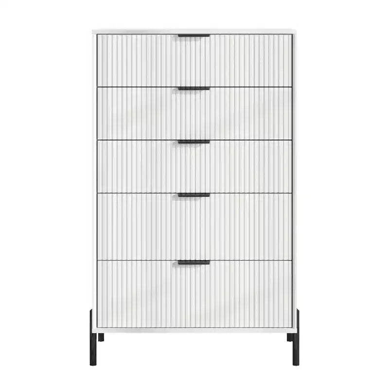 Festivo Ensemble Moderne de Chambre Élegante 4 pièces avec Commode, Coiffeuse et 2 Tables de Chevet Blanc cassé