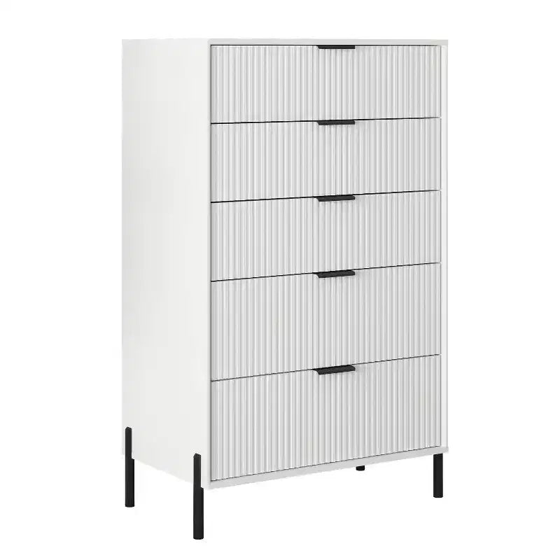 Festivo Ensemble Moderne de Chambre Élegante 4 pièces avec Commode, Coiffeuse et 2 Tables de Chevet Blanc cassé