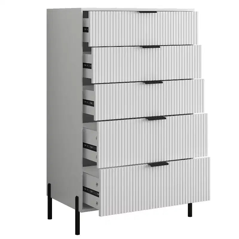 Festivo Ensemble Moderne de Chambre Élegante 4 pièces avec Commode, Coiffeuse et 2 Tables de Chevet Blanc cassé