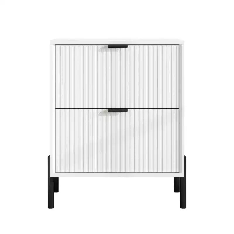 Festivo Ensemble Moderne de Chambre Élegante 4 pièces avec Commode, Coiffeuse et 2 Tables de Chevet Blanc cassé