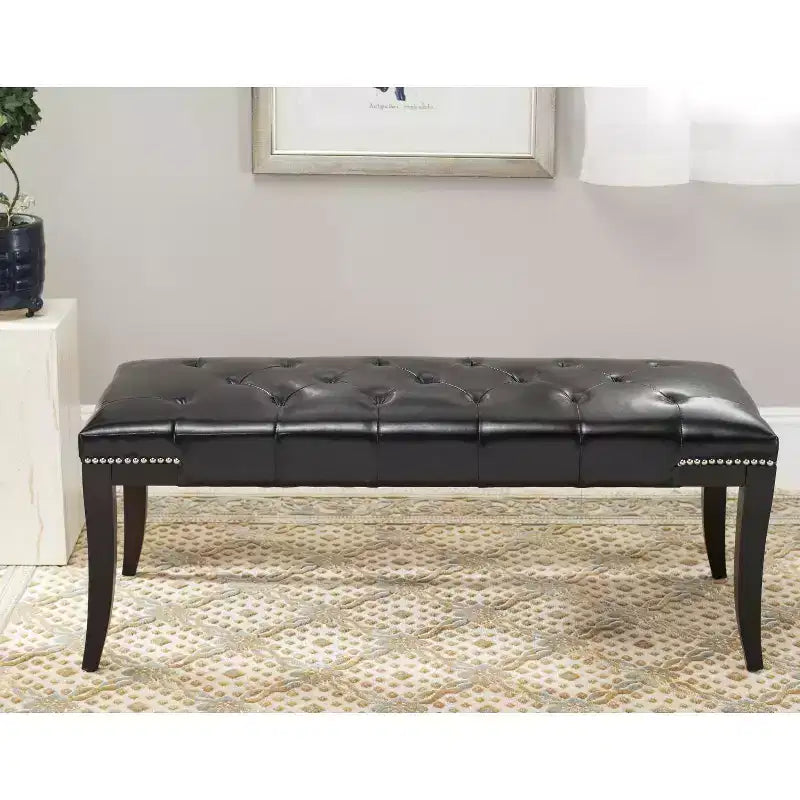 Banc en cuir noir