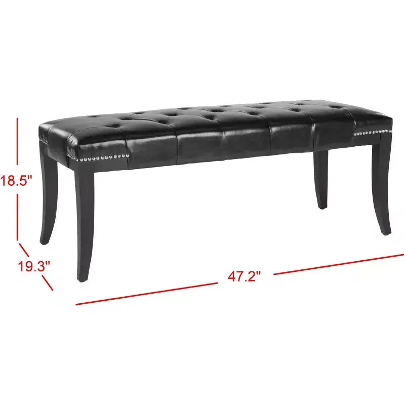 Banc en cuir noir