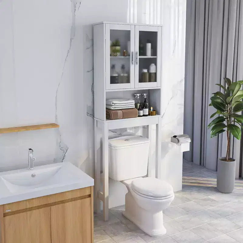 Meuble de rangement en bois pour toilettes, étagère de salle de bain peu encombrante