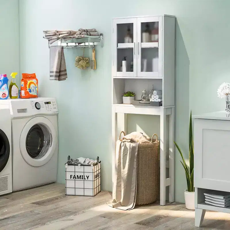 Meuble de rangement en bois pour toilettes, étagère de salle de bain peu encombrante