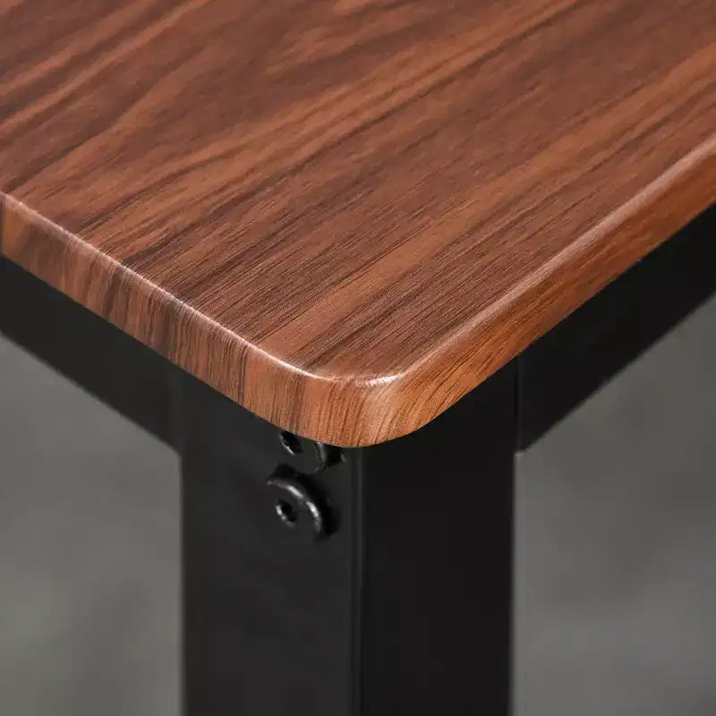 HOMCOM Ensemble de salle à manger industriel 4 pièces avec banc, table de cuisine en bois et chaises avec étagère de rangement pour cuisine, coin repas, noir/marron