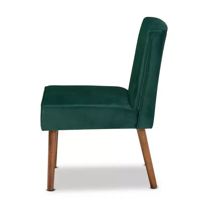 Chaise de salle à manger en velours et bois -